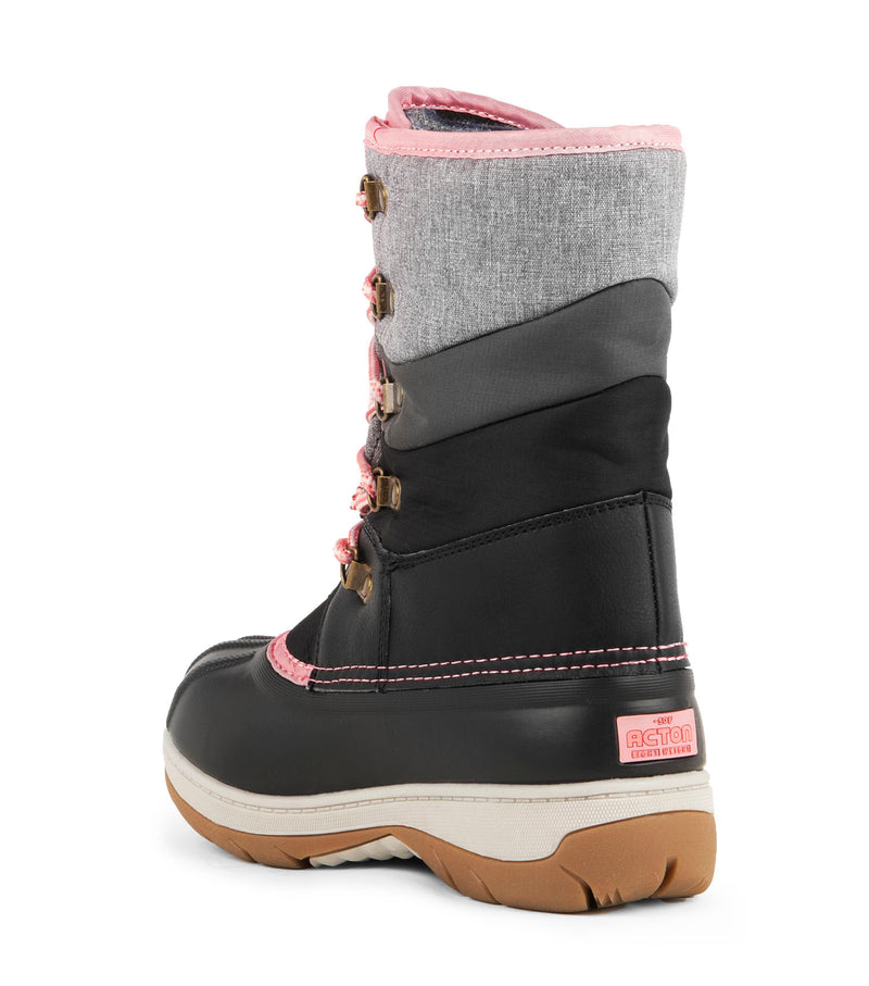 Gummy, Gris et Rose | Bottes d'hiver pour enfants avec feutre amovible