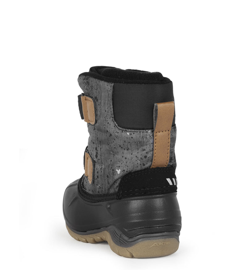 Funky, Noir et gris | Bottes d'hiver pour enfants avec feutre amovible