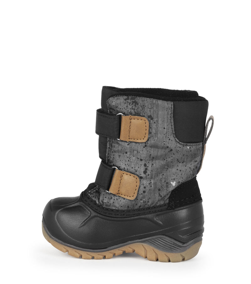 Funky, Noir et gris | Bottes d'hiver pour enfants avec feutre amovible