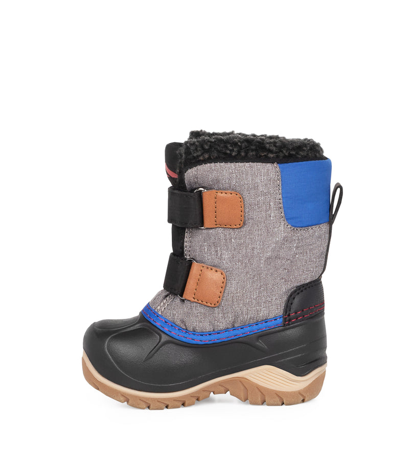 Funky, Gris et bleu | Bottes d'hiver pour bébés avec feutre amovible