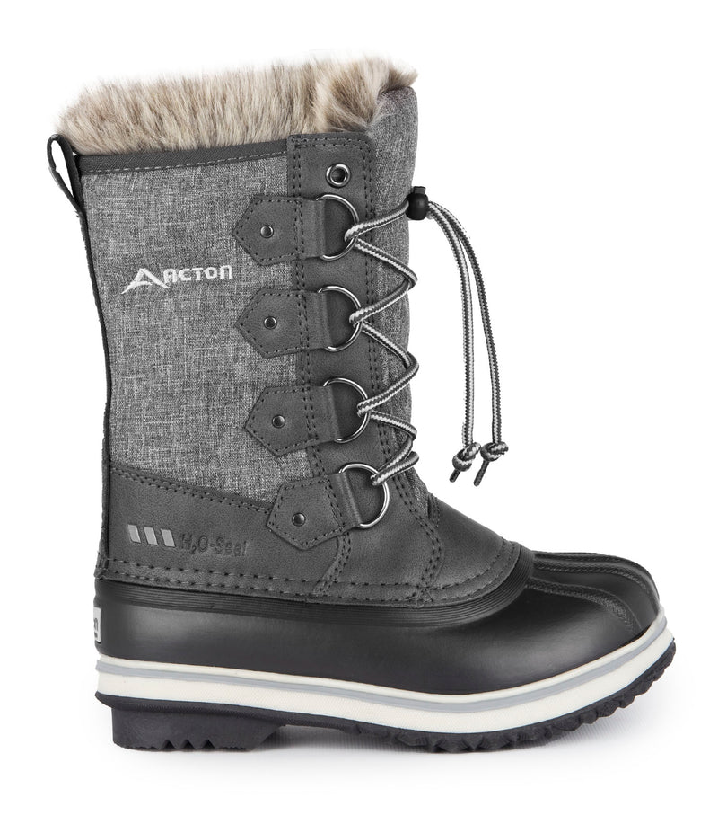 Cortina, Grey | Kids Winter Boots with Removable Felt