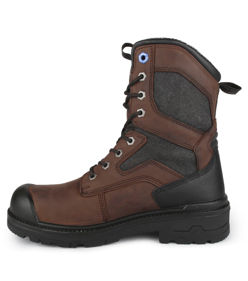 Pro-Ice, Brown | 8'' Insulated Work Boots | 4Grip4Ice Outsole