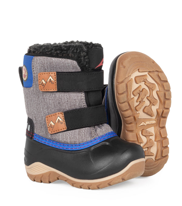 Funky, Gris et bleu | Bottes d'hiver pour enfants avec feutre amovible