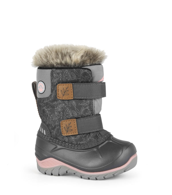 Funky, Grey & Pink | Baby Winter Boots with Removable Felt