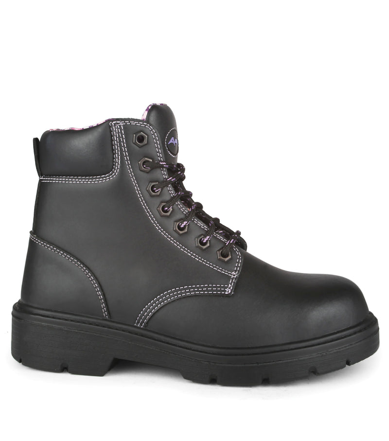 Prolady, Noir | Bottes de travail 5'' en cuir pour femmes