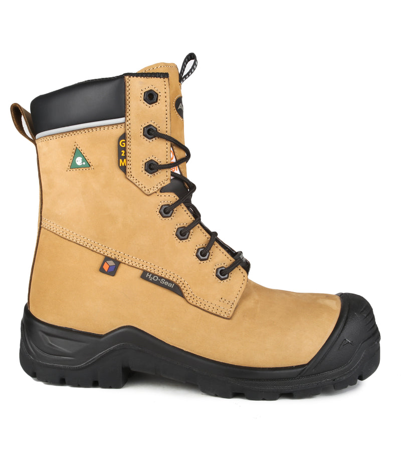 G2M,Tan | Bottes de travail 8" en nubuck | Semelle antidérapante 4Grip