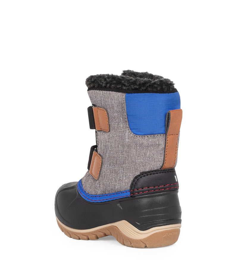 Funky, Gris et bleu | Bottes d'hiver pour bébés avec feutre amovible