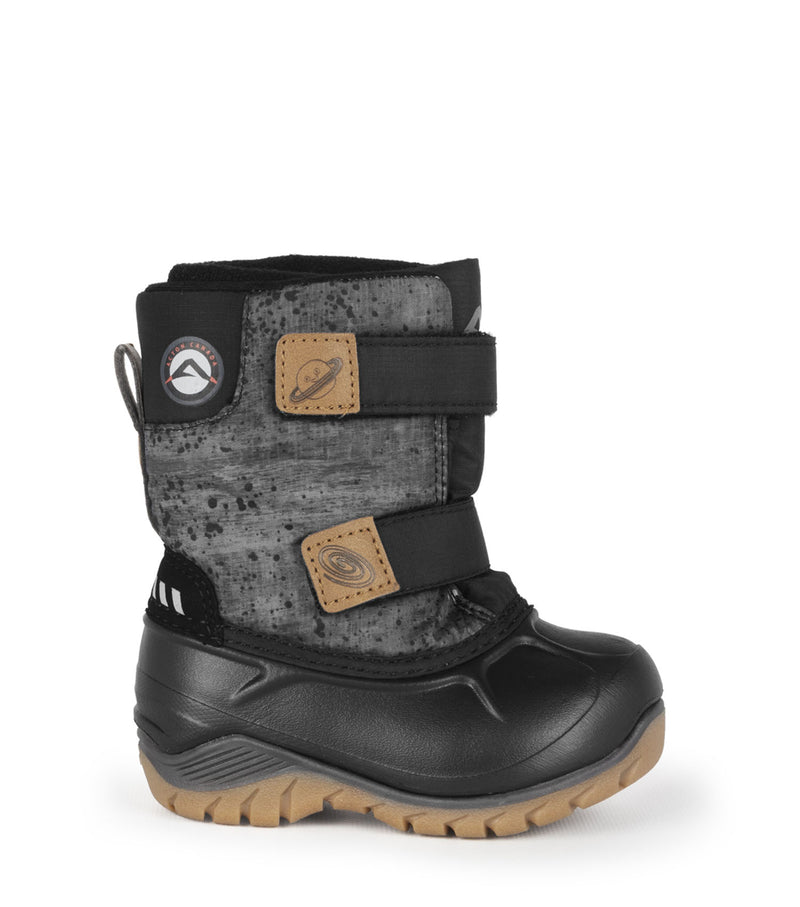 Funky, Noir et gris | Bottes d'hiver pour enfants avec feutre amovible