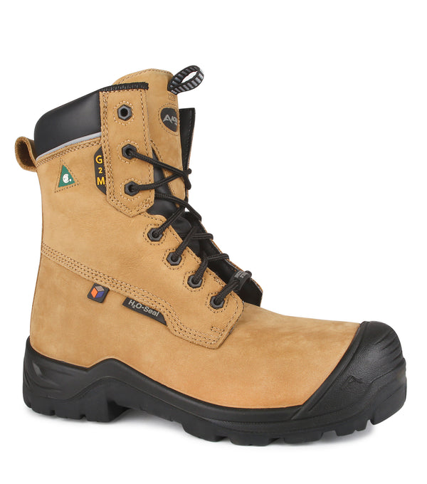 G2M,Tan | Bottes de travail 8" en nubuck | Semelle antidérapante 4Grip