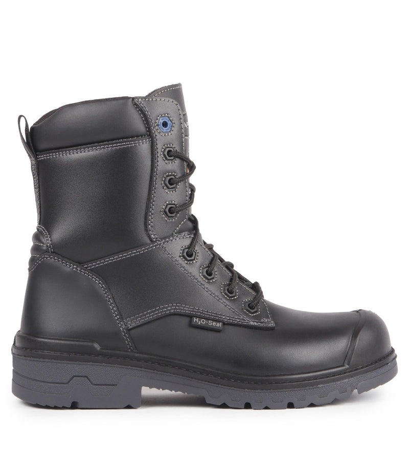 Progum, Black | 8" Leather Work Boots | Slip Resisting Outsole