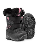 Frosty, Noir et rose | Bottes d'hiver enfants avec feutre amovible