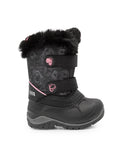 Frosty, Noir et rose | Bottes d'hiver enfants avec feutre amovible