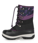 Gummy, Noir et Mauve | Bottes d'hiver pour enfant avec feutre amovible