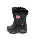 Frosty, Noir et rose | Bottes d'hiver enfants avec feutre amovible