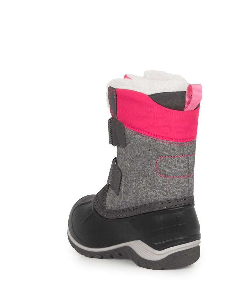Kiddy, Rose et Gris | Bottes d'hiver pour bébés avec feutre amovible