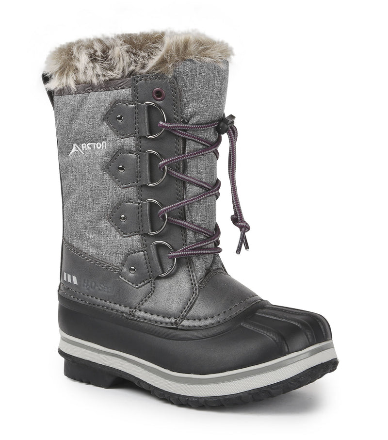 Catrina, Grey | Kids Winter Boots with Removable Felt