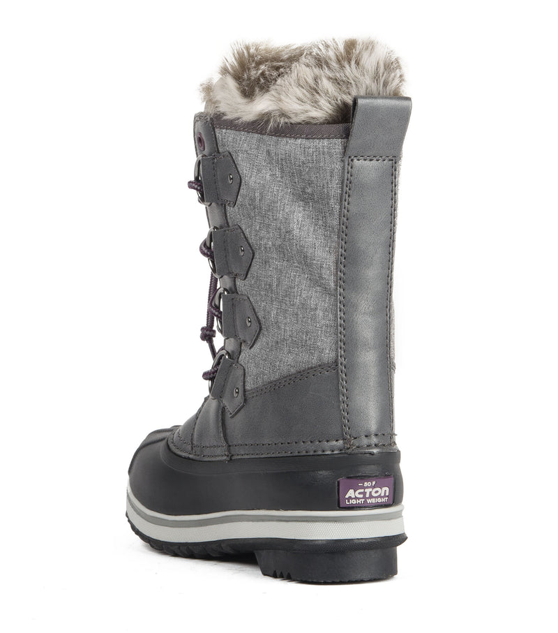 Catrina, Grey | Kids Winter Boots with Removable Felt